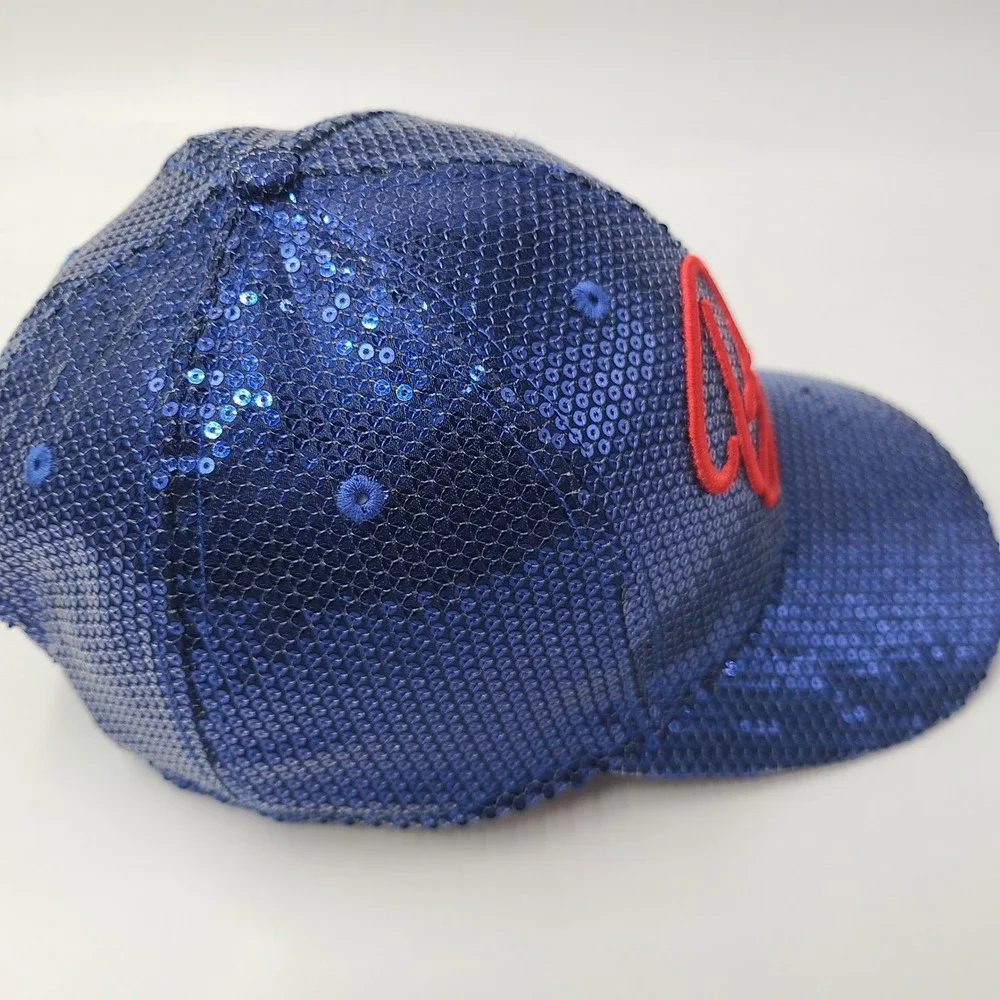 Women Buffalo Bills Hat Snapback New Era 9Forty Blue Red NFL Sequins Script Logo